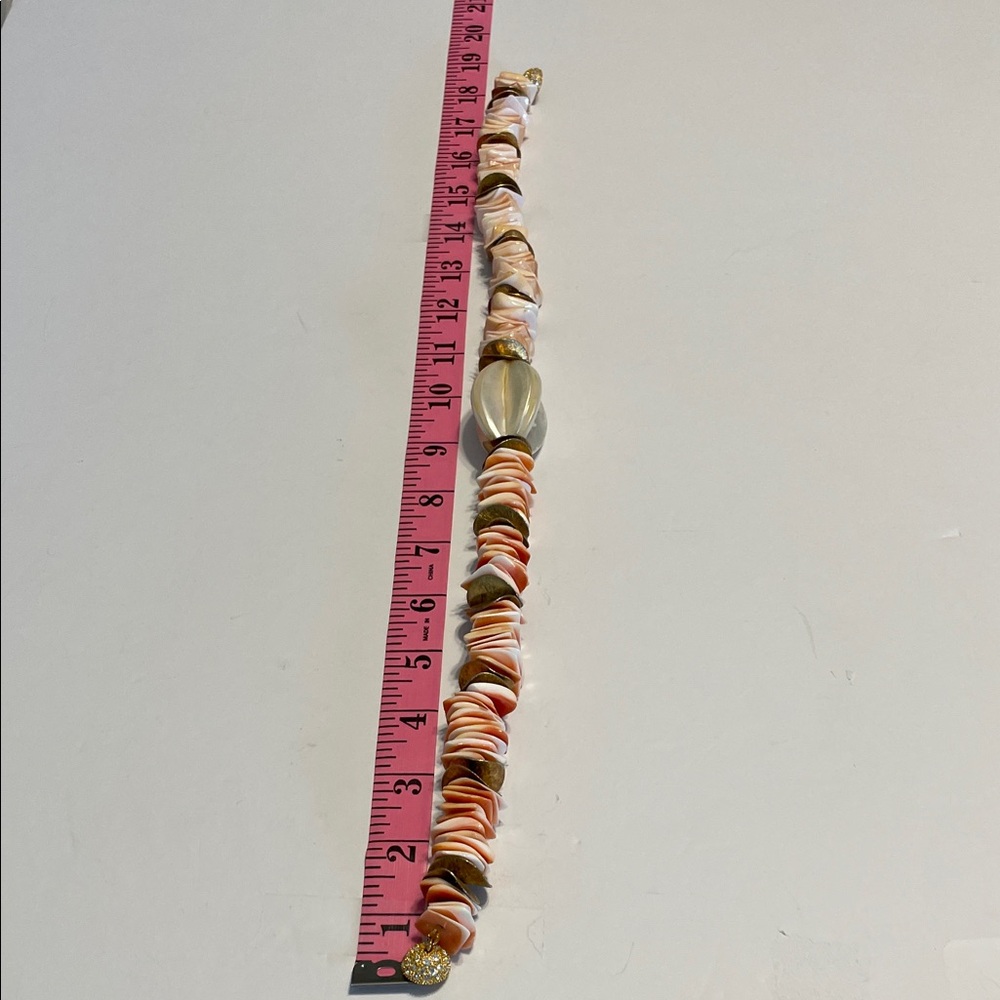 Statement Pink Polished Shell Necklace - image 3
